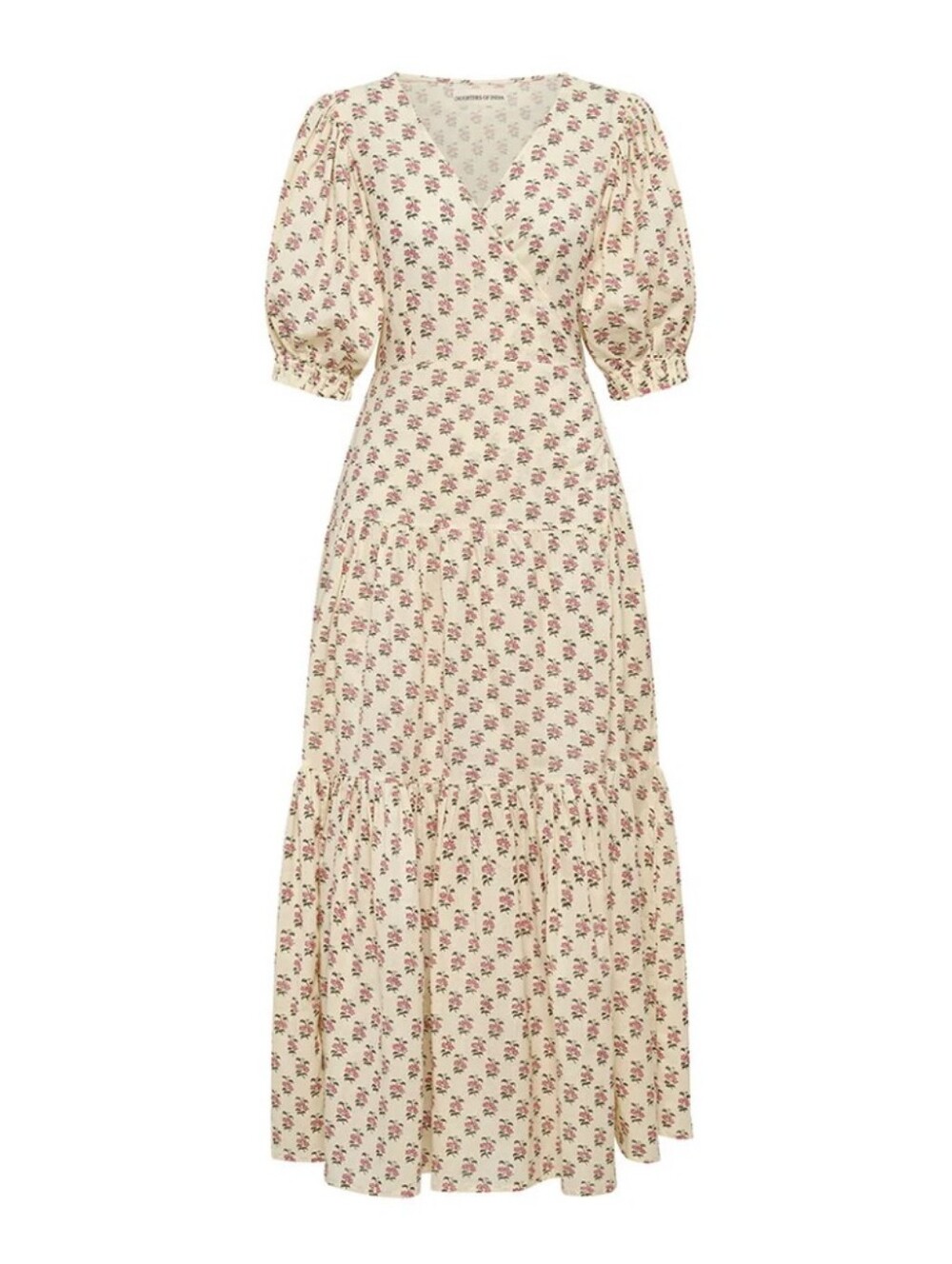 Daughters Of India - Zuri Wrap Dress - XXL - PEONY.